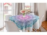 Abakuhaus Tovaglia Rotonda Mandala, Motivo Floreale, Tovaglia Circolare Per Sala Da Pranzo, Decorazione Cucina, 150 Cm, Bianco, Rosa E Blu