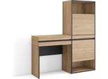 Consolle Ingresso, 130X35X145Cm, Con Cassetto, Scarpiera, Rovere
