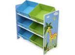Organizzatore Di Giocattoli Per Bambini Giraffa E Zebra - Scaffale In Legno Con Scatole In Tessuto, Per La Cameretta Dei Bambini