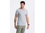 Ombre Clothing T-Shirt Da Uomo A Maniche Corte Corlus Grigio Melange S