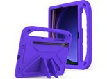 Custodia Protettiva Per Samsung Galaxy Tab S7 Fe 12.4" SM-T730 / SM-T736B, Custodia Leggera In Eva Per Bambini Con Maniglia E Supporto Viola"