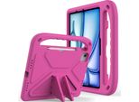 Custodia Protettiva Per Ipad Pro 11" M4 2024 Di Quinta Generazione, Leggera Custodia Per Bambini In Eva Con Maniglia E Supporto Rosa"