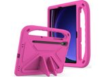 Custodia Protettiva Per Samsung Galaxy Tab S7 Fe 12.4" SM-T730 / SM-T736B, Custodia Leggera In Eva Per Bambini Con Maniglia E Supporto Rosa"