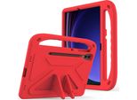 Custodia Protettiva Per Samsung Galaxy Tab S8+ 12.4" SM-X800 SM-X806, Leggera Custodia Per Bambini In Eva Con Maniglia E Supporto Rosso"