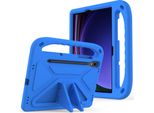 Custodia Protettiva Per Samsung Galaxy Tab S7 Fe 12.4" SM-T730 / SM-T736B, Custodia Leggera In Eva Per Bambini Con Maniglia E Supporto Blu"