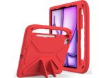 Custodia Protettiva Per Ipad Pro 13" M4 2024 Di 7A Generazione, Leggera Custodia Per Bambini In Eva Con Maniglia E Supporto Rosso"
