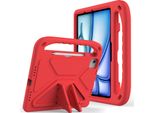 Custodia Protettiva Per Ipad Pro 11" M4 2024 Di Quinta Generazione, Leggera Custodia Per Bambini In Eva Con Maniglia E Supporto Rosso"