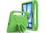 Custodia Protettiva Per Ipad Pro 11" M4 2024 Di Quinta Generazione, Leggera Custodia Per Bambini In Eva Con Maniglia E Supporto Verde"