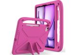 Custodia Protettiva Per Ipad Pro 13" M4 2024 Di 7A Generazione, Leggera Custodia Per Bambini In Eva Con Maniglia E Supporto Rosa"