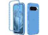 Custodia Per Google Pixel 9 / Pixel 9 Pro, Copertura Posteriore Trasparente Ibrida, Robusto Paraurti In Tpu, Custodia Antiurto Blu Cielo