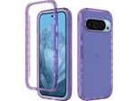 Custodia Per Google Pixel 9 / Pixel 9 Pro, Copertura Posteriore Trasparente Ibrida, Robusto Paraurti In Tpu, Custodia Antiurto Viola