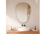 Emke Specchio Asimmetrico 80 X 60 Cm, Specchio Da Parete Per Bagno Asimmetrico, Specchio Moderno Ovale, Specchio Da Parete Per Bagno, Camera Da Letto, Corridoio