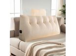 Topchances Cuscino Per La Lettura Cuscino Per Schienale Cuscino Per Testiera Del Divano Letto, Cuscino Per Testiera A Cuneo Cuscino Imbottito Per Letto Cuscino A Cuneo, Beige, 100X50X20Cm