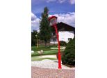 Casa Padrino Lanterna Da Giardino In Stile Liberty Rossa H. 353,5 Cm - Illuminazione Per Esterni