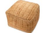 Sgabello Casa Padrino In Juta Naturale 60 X 60 X H. 40 Cm - Sgabello Da Salotto - Mobili