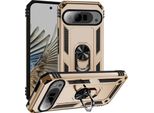 Custodia Per Google Pixel 9 / Pixel 9 Pro A Doppio Strato Robusta, Protezione Militare Con Supporto Ad Anello E Supporto Oro