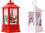 Set Di 2 - Luce Led Decorativa, Lanterna Di Natale (Bianca E Rossa), Candele E Illuminazione Decorativa, Lanterne - Glowmas