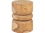 Casa Padrino Tavolino/Sgabello In Legno Massiccio Colori Naturali Ø 33,5 X H. 46 Cm - Mobili