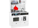 Cucina Per Bambini In Legno, Con Accessori, Effetti Luminosi E Sonori - Bianco