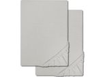 Confezione Doppia Cloudcomfort Basic, Lenzuolo Elastico In Jersey Grigio Argento 120 X 200 Cm (2 Pezzi)