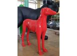 Casa Padrino Scultura Decorativa Xxl Levriero Rosso 110 Cm - Decorazione Per Il Soggiorno E Il Giardino
