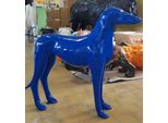 Casa Padrino Scultura Decorativa Xxl Levriero Blu 110 Cm - Decorazione Per Il Soggiorno E Il Giardino