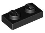 Lego® 100X Piastre 1X2 3023 - Piastra Nera - Nero