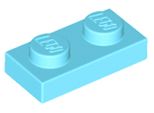 Lego® 50X 1X2 Piatti 3023 - Piatto Azzurro Medio - Azzurro Medio