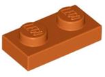 Lego® 100X Piastre 1X2 3023 - Piastra Arancione Scuro - Arancione Scuro