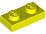 Lego® 50X 1X2 Piastre 3023 - Piastra Giallo Neon - Giallo Neon