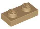 Lego® 100X 1X2 Piastre 3023 - Piastra Beige Scuro - Tan Scuro