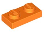 Piastre Lego® 250X 1X2 3023 - Piastra Arancione - Arancione