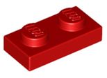 Lego® 50X Piatti 1X2 3023 - Piatto Rosso - Rosso