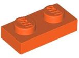 Lego® 250X 1X2 Piastre 3023 - Piastra Arancione Rossiccio - Arancione Rossiccio