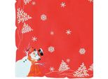 Tovaglia Doreen Pupazzi Di Neve Inverno Rosso Poliestere 85 X 85 Cm