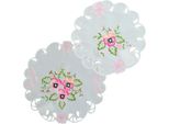 Tovaglietta Elke Pansy Rosa Poliestere 2 Pezzi Ø 30 E Ø 40 Cm