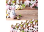 Set Di 6 Tovagliette Lavabili Con Fiori E Coniglietti Di Pasqua