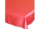 Tovaglia Stella Bordo Smerlato Monocolore Poliestere Rosso 130 X 170 Cm