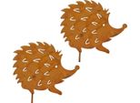 Figura Di Riccio Da Giardino 10 Cm, In Metallo Effetto Ruggine, Come Decorazione Da Giardino