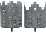 Set Di 2 Portacandele In Metallo Grigio Ø 8 X 10 Cm