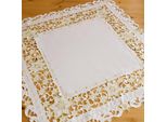 Tovaglia Selina Stella Ritaglio Bastone Ecrù Oro Poliestere 85 X 85 Cm