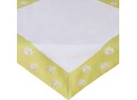 Tovaglia Fiori Bianchi Ricamo Pizzo Verde 85X85 Cm