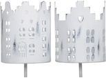 Set Di 2 Portacandele In Metallo Bianco Ø 8 X 10 Cm
