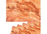 Set Di 6 Tovagliette Lavabili Effetto Legno Oliva Mediterranea