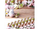 Set Di 8 Tovagliette Lavabili Con Fiori E Coniglietto Di Pasqua
