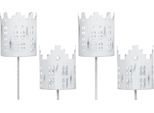 Set Di 4 Portacandele In Metallo Bianco Ø 8 X 10 Cm