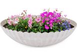 Fioriera Decorativa Rotonda Per Esterni Grigio Marmorizzato 28 Cm