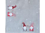 Carina Tovaglia Gnomo Di Natale In Poliestere Grigio Chiaro 85 X 85 Cm