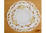 Tovaglietta Selina Stella Ritagliata Bastone Ecrù Oro Poliestere Ø 20 Cm
