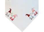 Carina Tovaglia Gnomo Di Natale In Poliestere Bianco 85 X 85 Cm